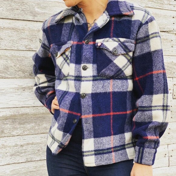 Vintage plaid wool jacket - Picture 1 of 4